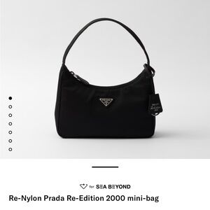 Prada Black Mini Bag with Signature Nylon and Hobo Silhouette